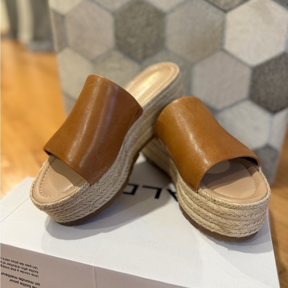 Aldo Shoes - Aldo “Cabernet” Platform Espadrille Slides